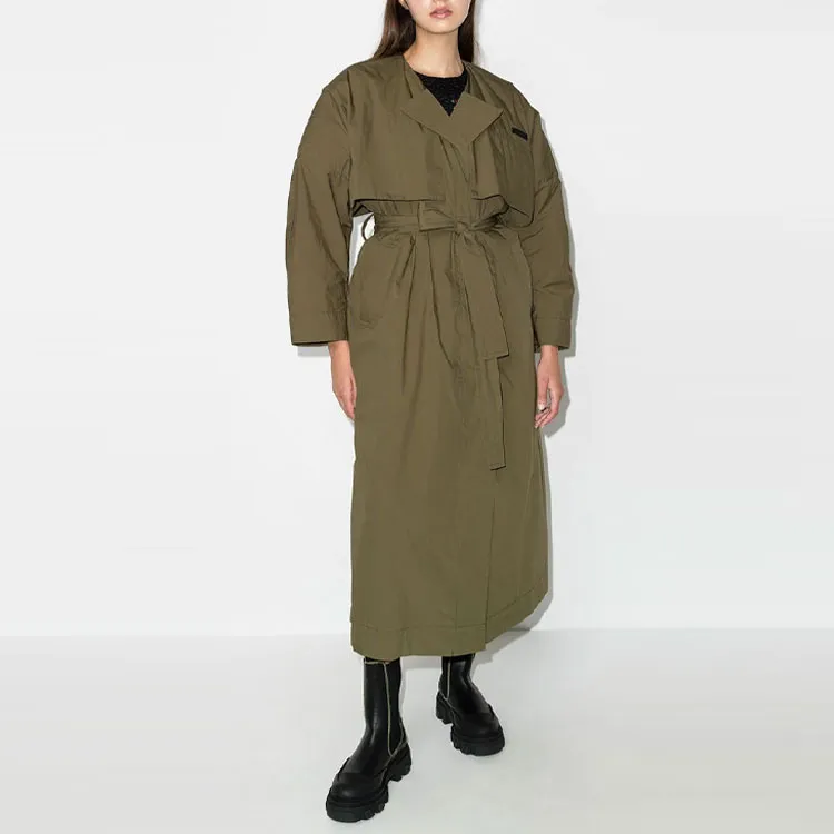 GANNI Trench Coats Women's Green-1