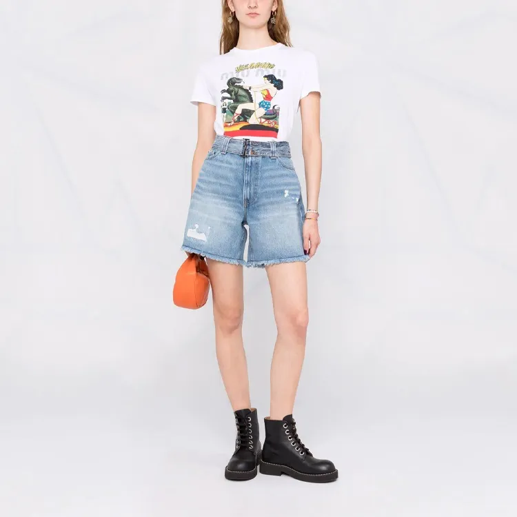 GANNI Denim Shorts Women's Blue-1
