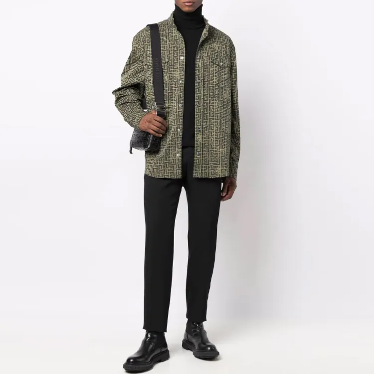 BALMAIN Shirts Men Green-2