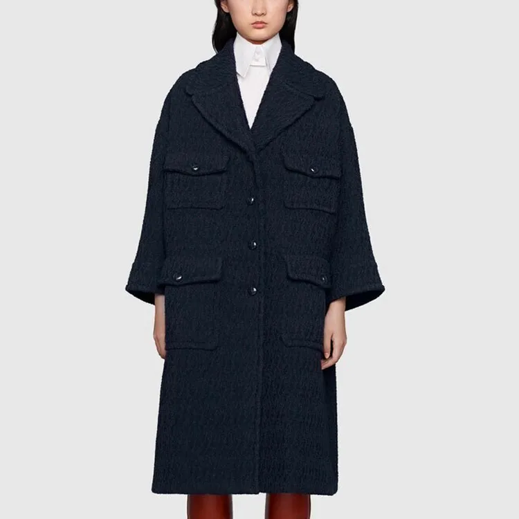 GUCCI Velvet Jackets Women's Dark Blue-1