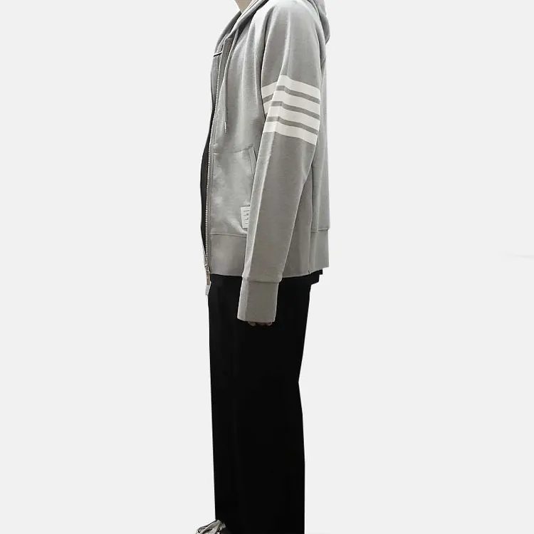 THOM BROWNE 4 Bar Zipped Hoodie-4