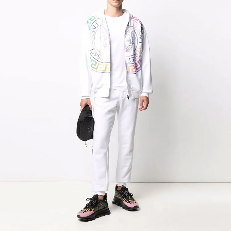 VERSACE Knitted Sweatpants Men White-1