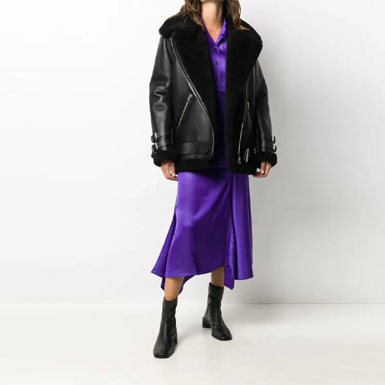 Acne Studios Leather Jackets Women's Black-1