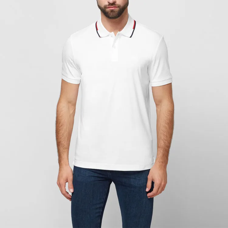 HUGO BOSS Short Sleeved Polo Shirt Men's White-3