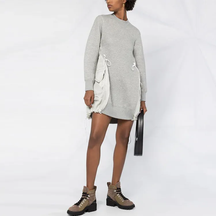 Sacai Long-Sleeved Dresses Women's Gray-1