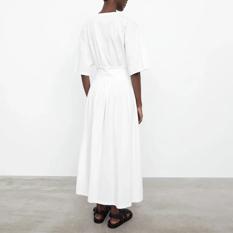 TOTEME Short-Sleeved Dresses Women's White-2