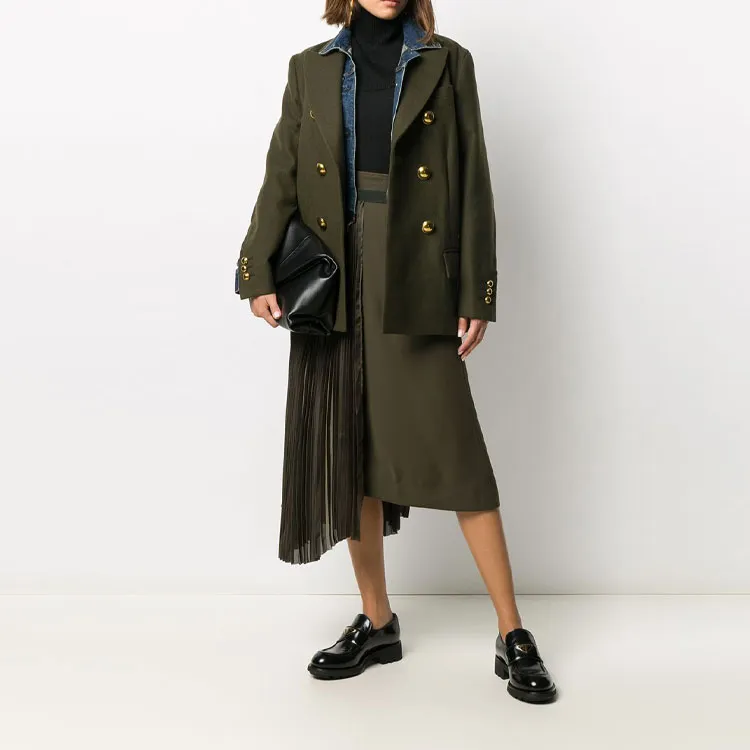 Sacai Denim Jackets Women's Green-1