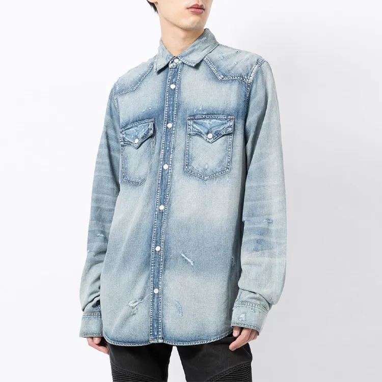 AMIRI Shirts Men Light Blue-1