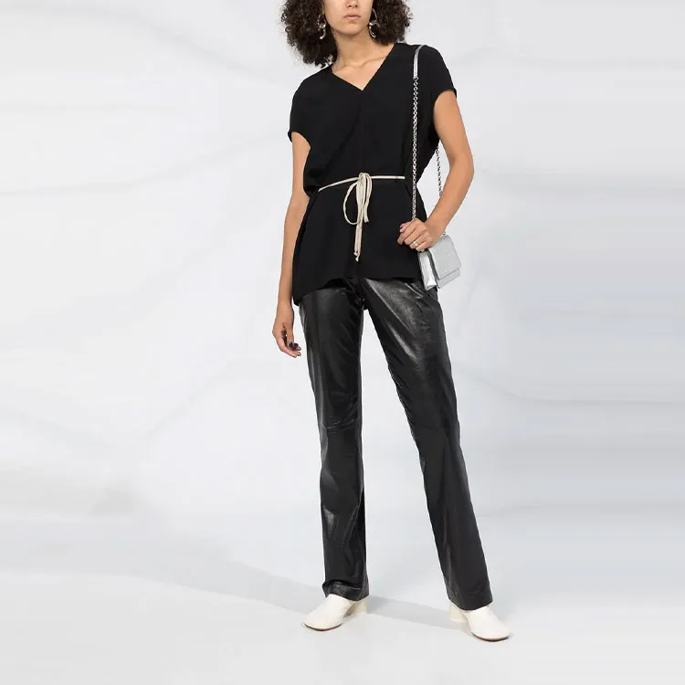 RICK OWENS Longline Drawstring Waist T shirt-3