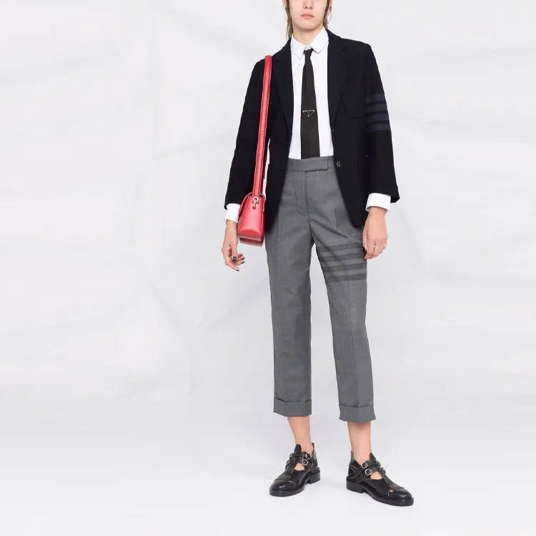 THOM BROWNE 4 Bar Cropped Trousers-1