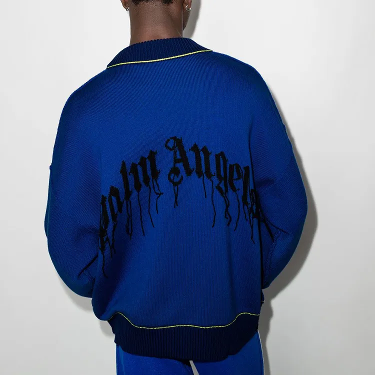 PALM ANGELS Teddy Bear Embroidered Wool Knit Sweater-3