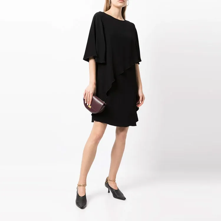 EMPORIO ARMANI Short Sleeved Dress Women's Black-1