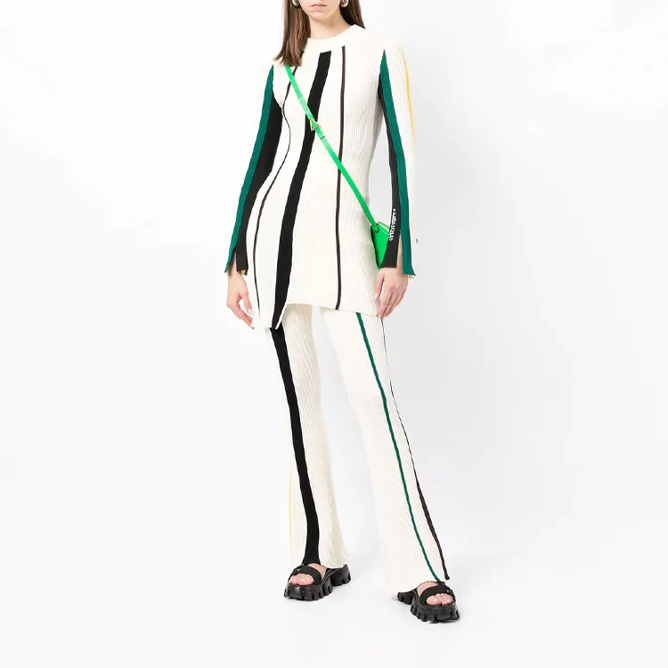 AMBUSH Ribbed Stripe Straight-leg Trousers-1