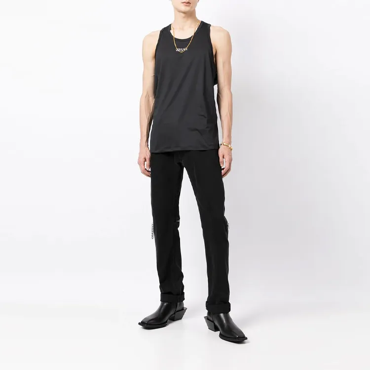 VERSACE Tank Tops Men Black-3