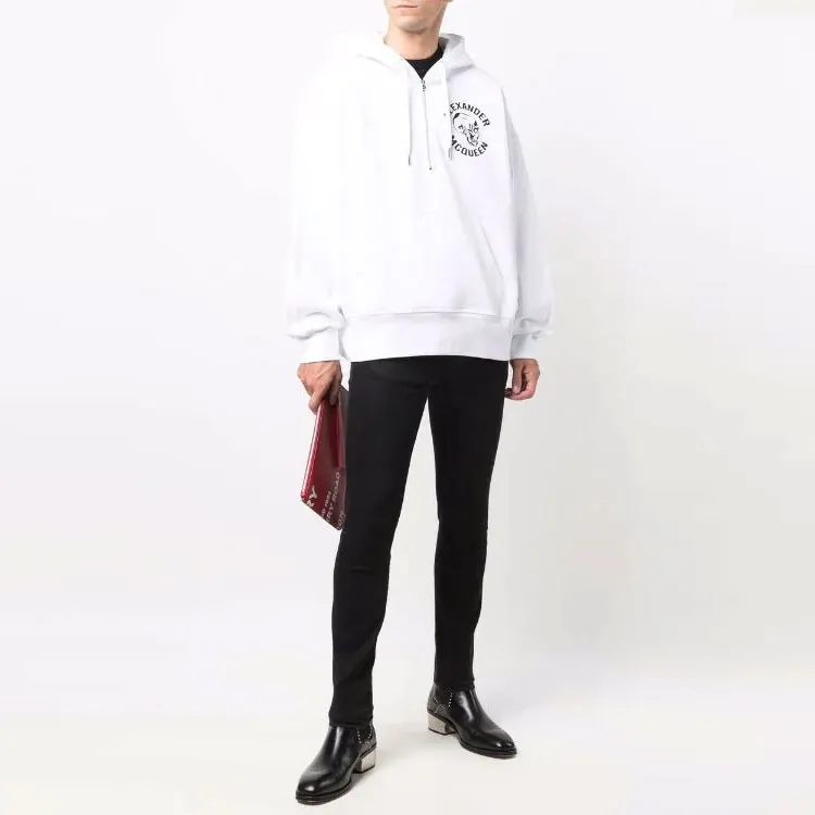 Alexander McQueen Skull Print Half Zip Hoodie-1