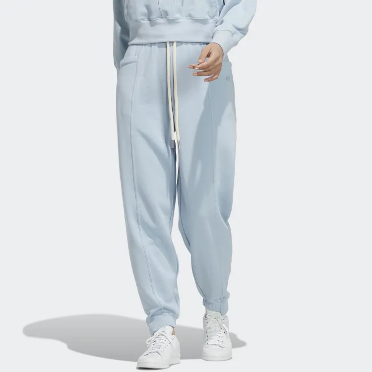 Adidas Knitted Sports Pants Women's Light Cyan Gray-2