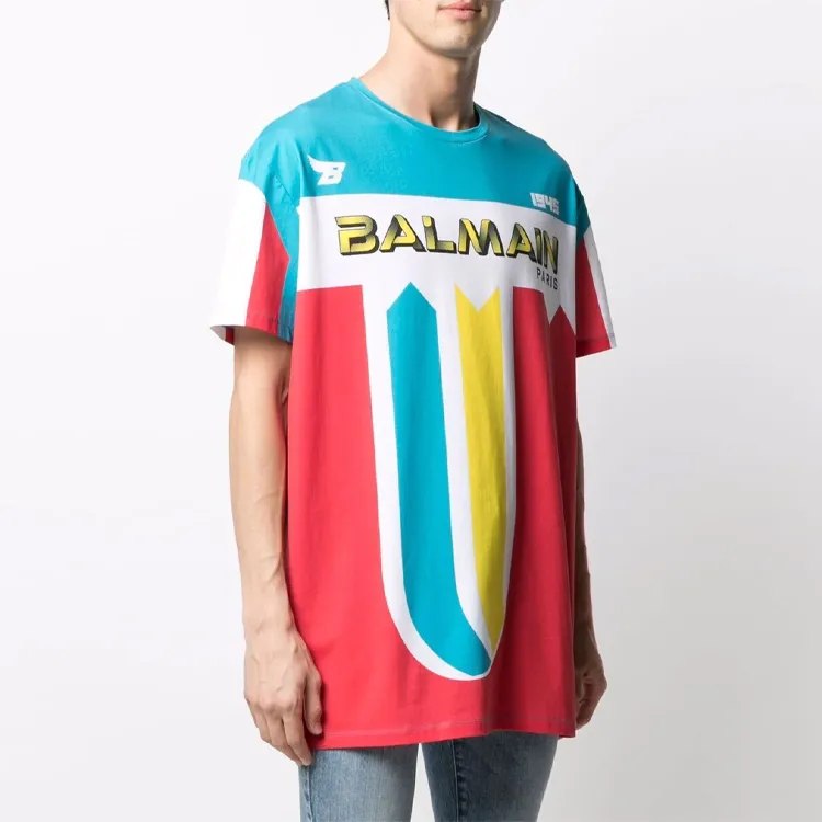 BALMAIN T-Shirts Men Blue-3