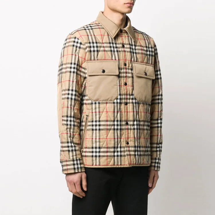 Burberry Puffer Jackets Unisex Brown-2