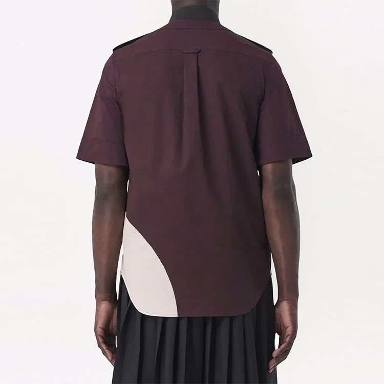 Burberry Printed Collarless Baseball Silhouette Shirt-5