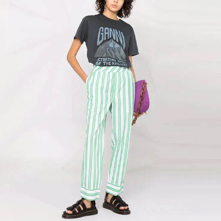 GANNI Casual Pants Women's Green-1