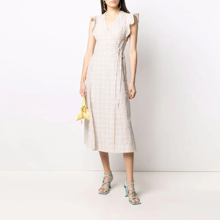 GANNI Sleeveless Dresses Women's Light Khaki-1