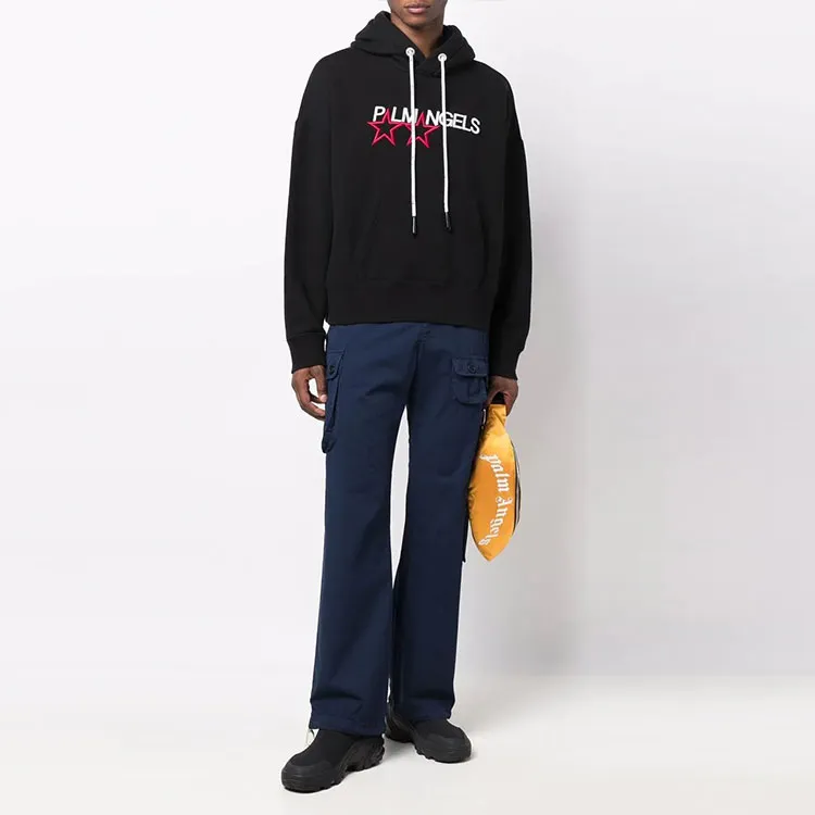 PALM ANGELS Racing Stars Logo Hoodie-1