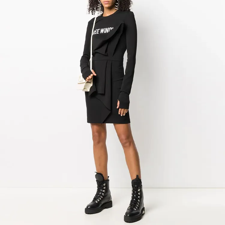OFF-WHITE FW21 Long-Sleeved Dresses Women's Black-1