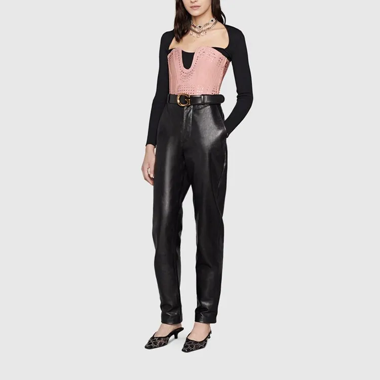GUCCI High waisted Straight leg Trousers-1