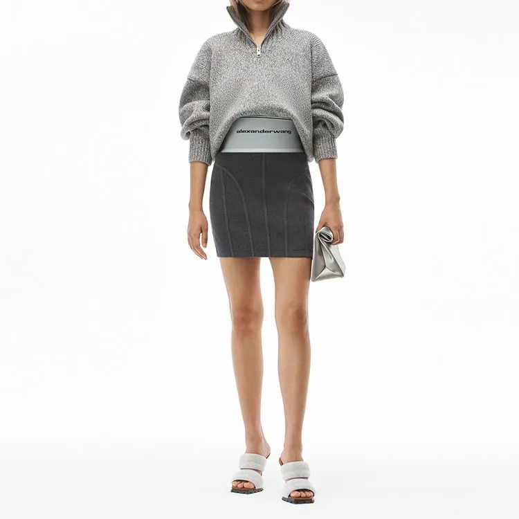 Alexander Wang Casual Short Skirts Women's Carbon Black-3