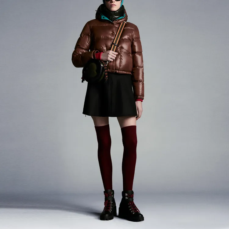 Moncler Women's Bardanette Short Down Jacket Walnut Brown-1