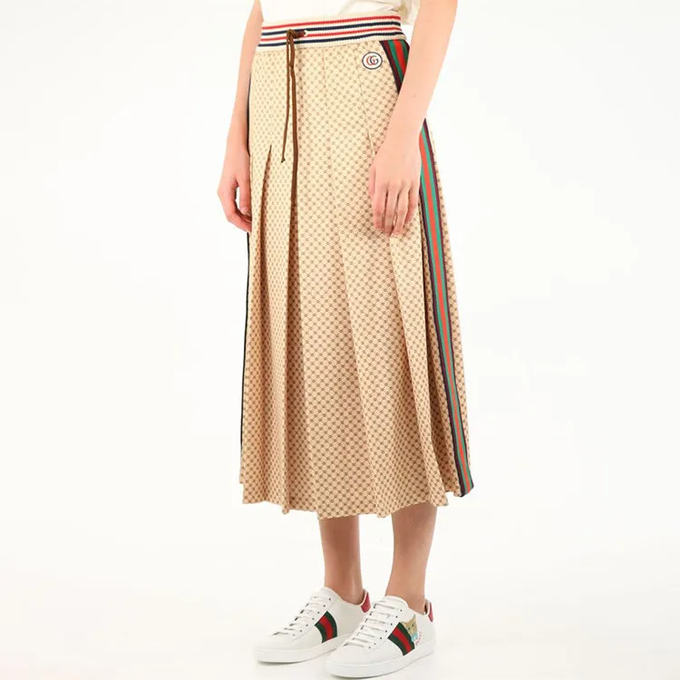 GUCCI Casual Long Skirts Women's Light Brown-4