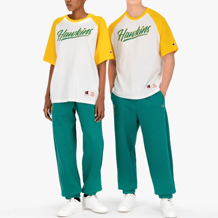 Champion x Stranger Things Raglan Sleeve T-Shirt Unisex White Yellow US Version-1