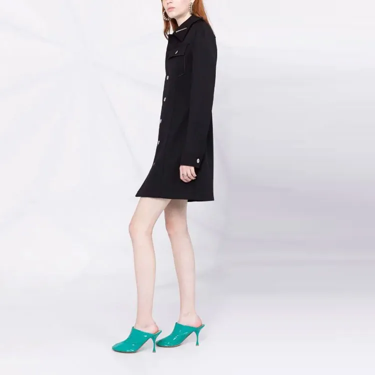 Bottega Veneta Structured Buttoned Mini Shirt Dress-4