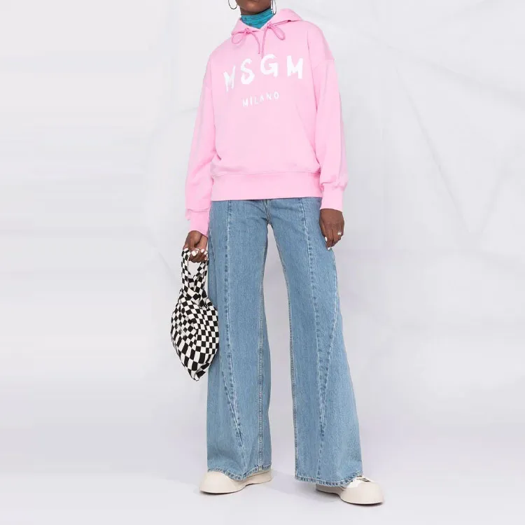 MSGM Logo Printed Drawstring Hoodie-1