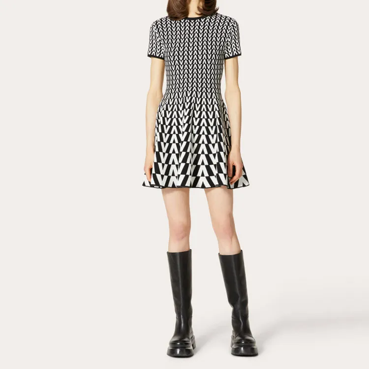 Valentino Short Sleeved Dress Women's Black-1