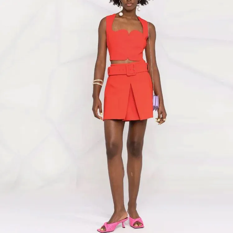 VERSACE Cady Mini Skirt 'Red'-1
