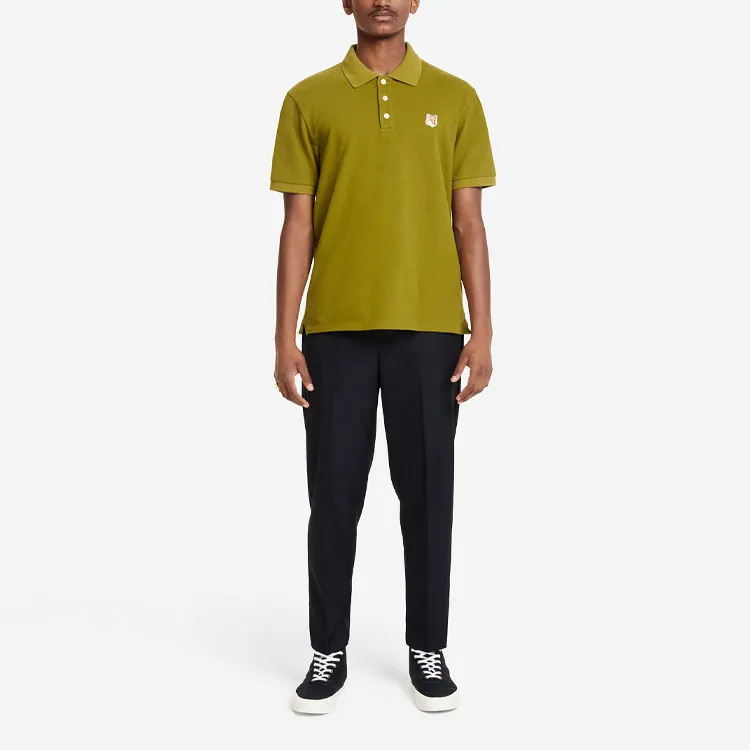 Maison Kitsune Polo Shirts Men Brown Green-2