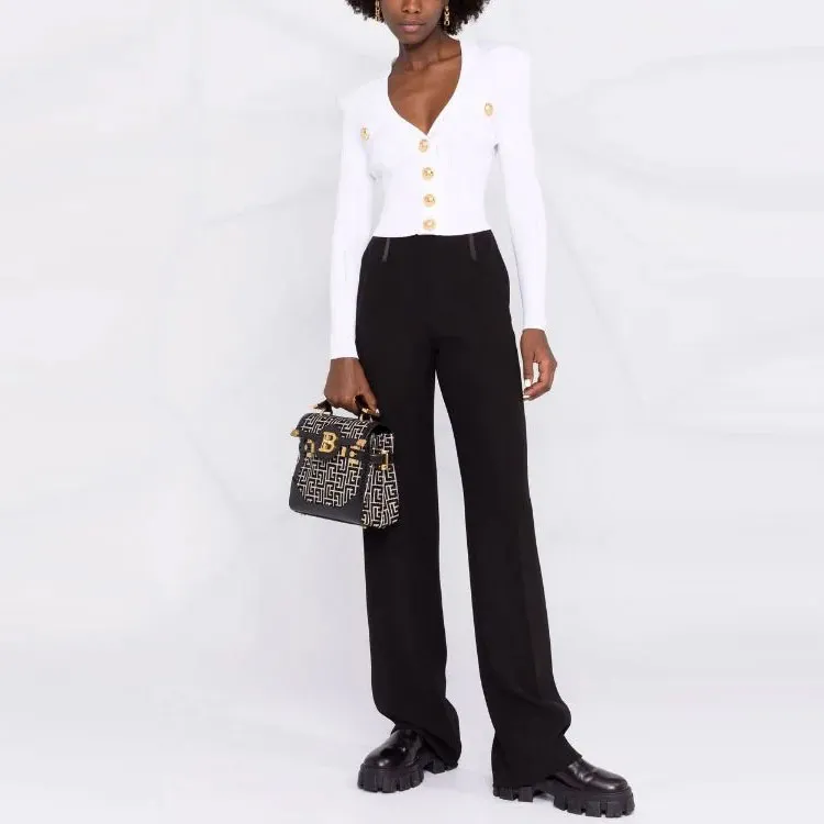 BALMAIN Slim Fit Knitwear Women's White-1