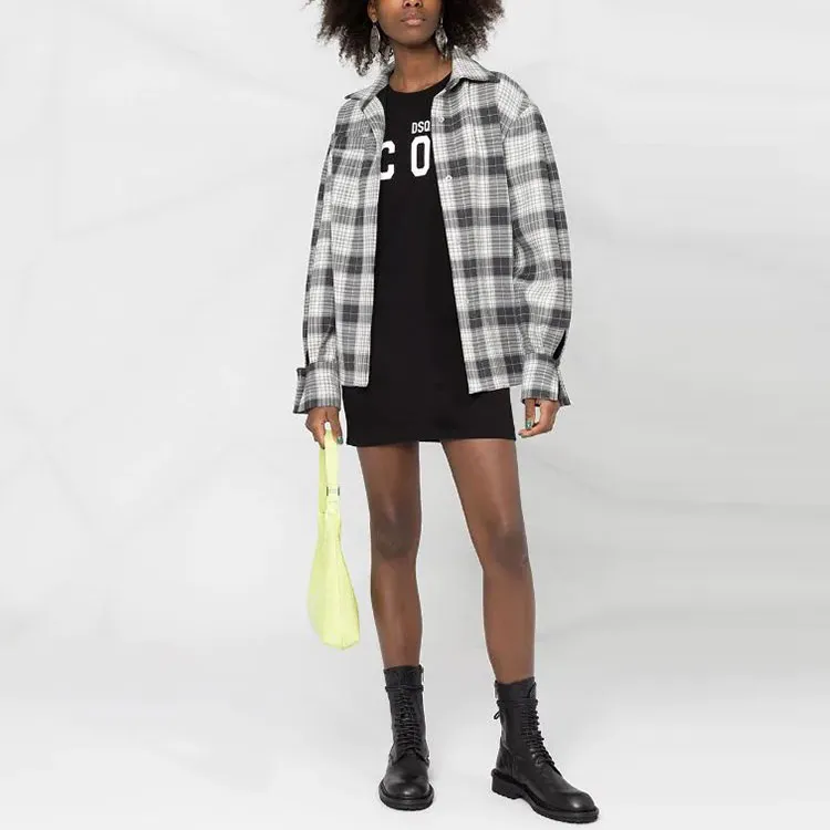 DSQUARED 2 Logo Printed Crewneck T Shirt Dress-1
