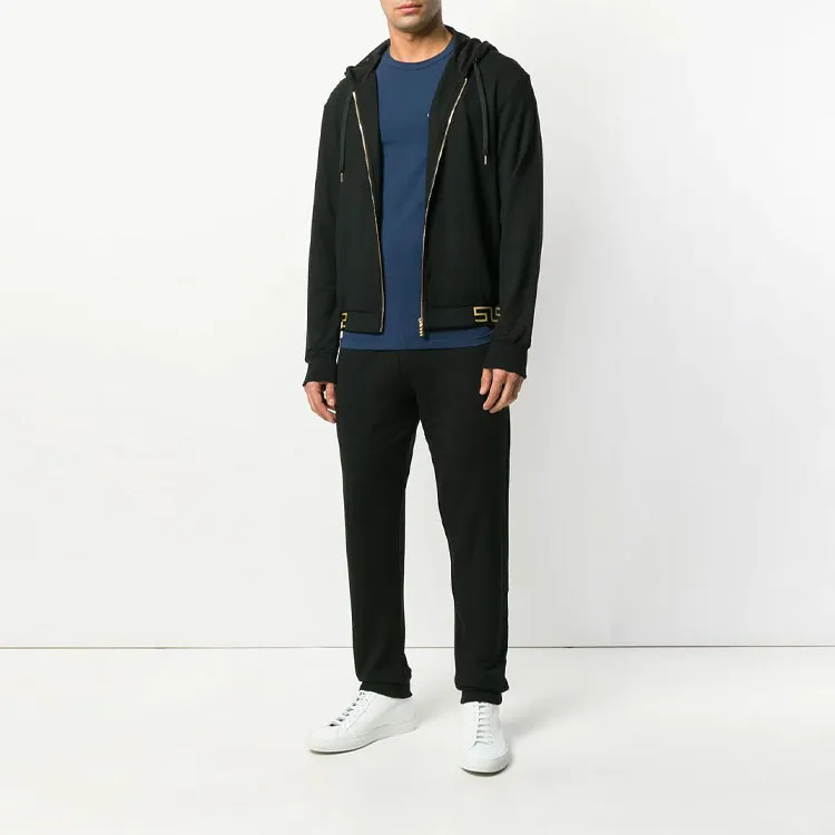 VERSACE Knitted Sports Pants Men's Black-2