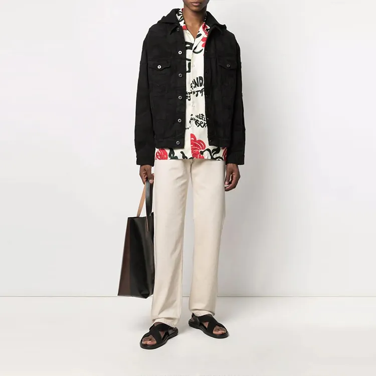 Valentino Denim Jackets Men Black-1