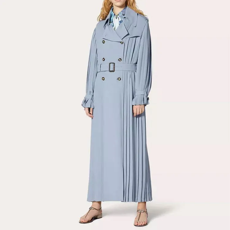 Valentino Trench Coats Women's Blue-1