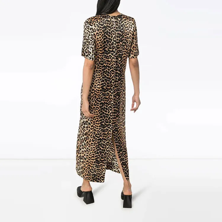 GANNI Short-Sleeved Dresses Women's Brown-2