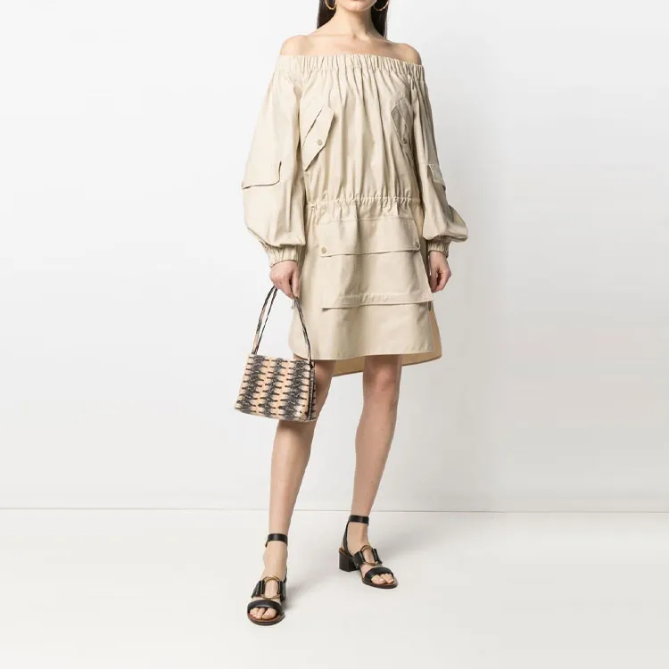 MaxMara Long Sleeved Dress Women's Beige-1