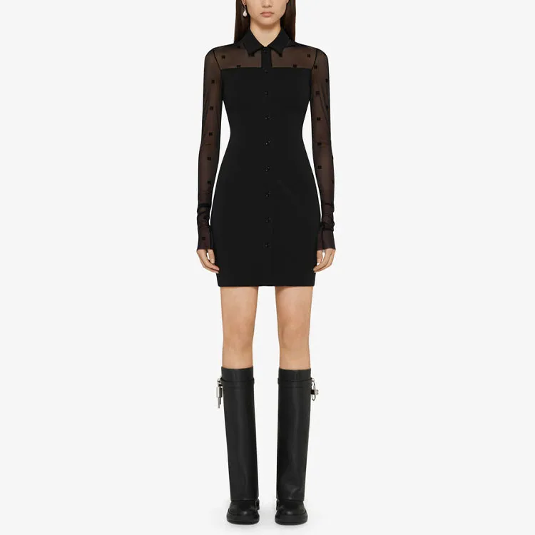 Givenchy Semi Sheer Mini Dress 'Black'-1