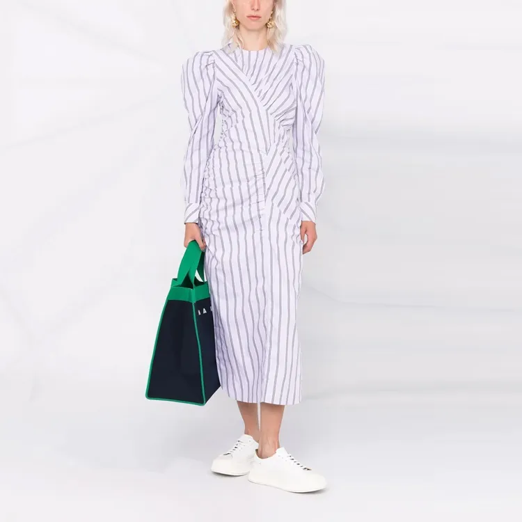GANNI Long Sleeved Dresses Women's Purple-1
