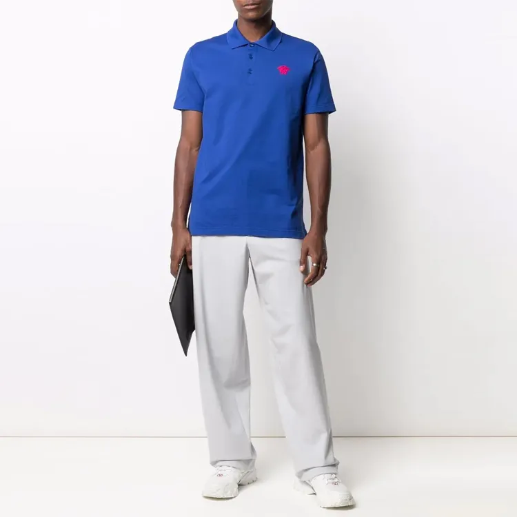 VERSACE Polo Shirts Men Blue-1