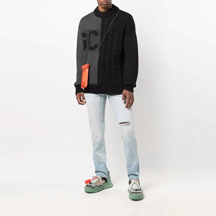 GCDS Logo Intarsia Cable Knit Sweater-2