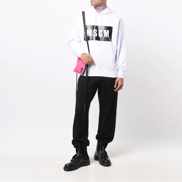 MSGM Logo Printed Drawstring Hoodie-1