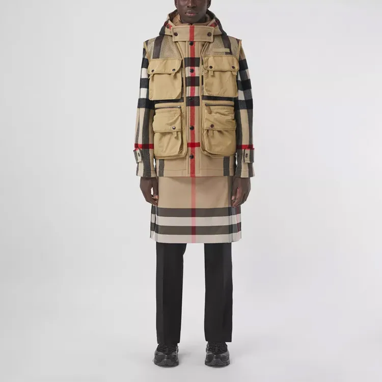Burberry FW21 Technology Wool Jackets & Coats Men's Khaki 80414021-3